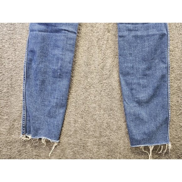 Madewell Jeans Womens Size 25 Blue 10" High Rise Skinny Button Fly Raw Hem - Picture 8 of 13
